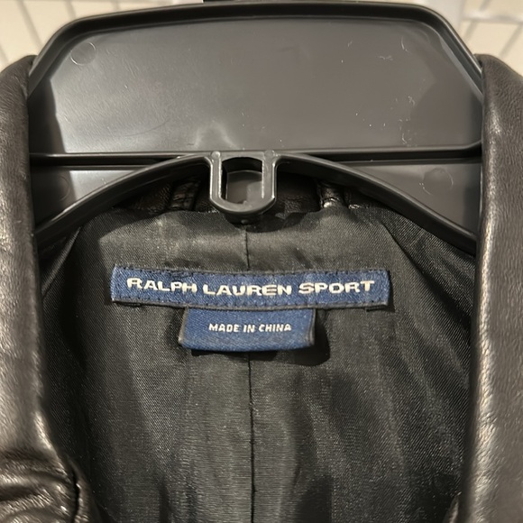 Ralph Lauren Sport blue label genuine leather jacket size 4 - Picture 4 of 9